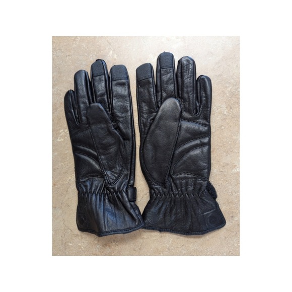 VTG Harley Davidson Women 2XL Leather Motorcycle Vest Gloves Set Black Red White - Picture 12 of 16